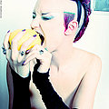 playful sexy goth punk girl with mohawk nude