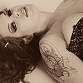 Classic Goth fetish Delilah shows off her corset