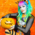 Dorothy Rainbow Perki Goth Messy Naked Halloween Pumpkin Carving